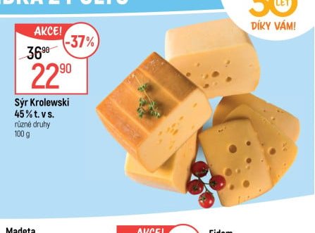 Sýr Krolewski 45 % t. v s.
