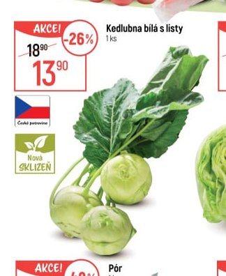 Kedlubna bílá s listy