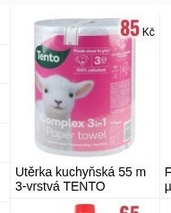 Utěrka kuchyňská 55 m 3-vrstvá TENTO