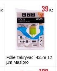 Fólie zakrývací 4x5m 12 µm Masipro