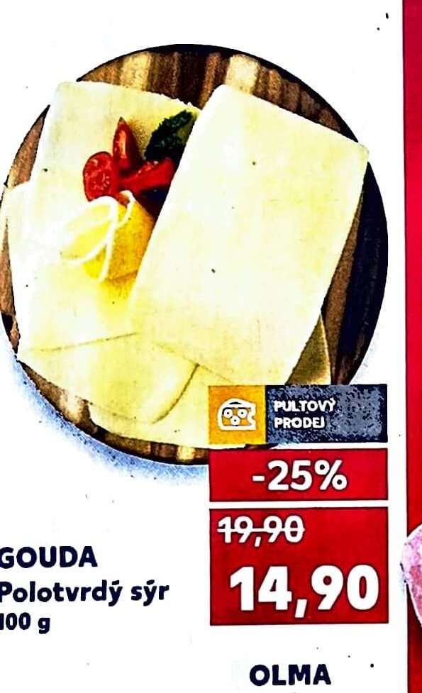 Gouda Polotvrdý sýr 100 g