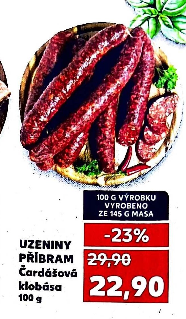 UZENINY PŘÍBRAM Čardášová klobása