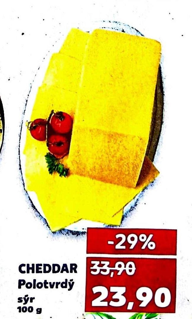 CHEDDAR Polotvrdý sýr