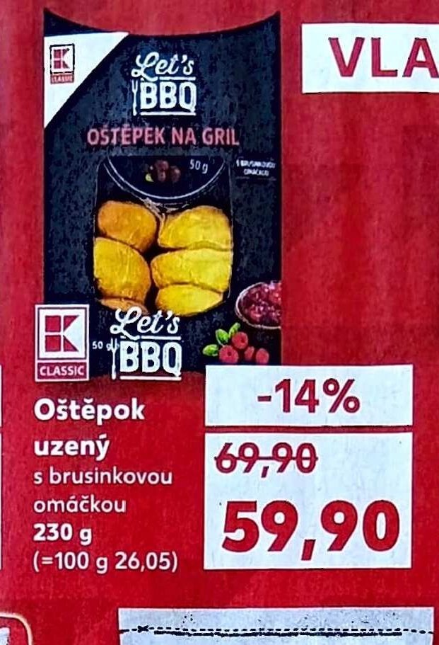 Oštěpok uzený s brusinkovou omáčkou
