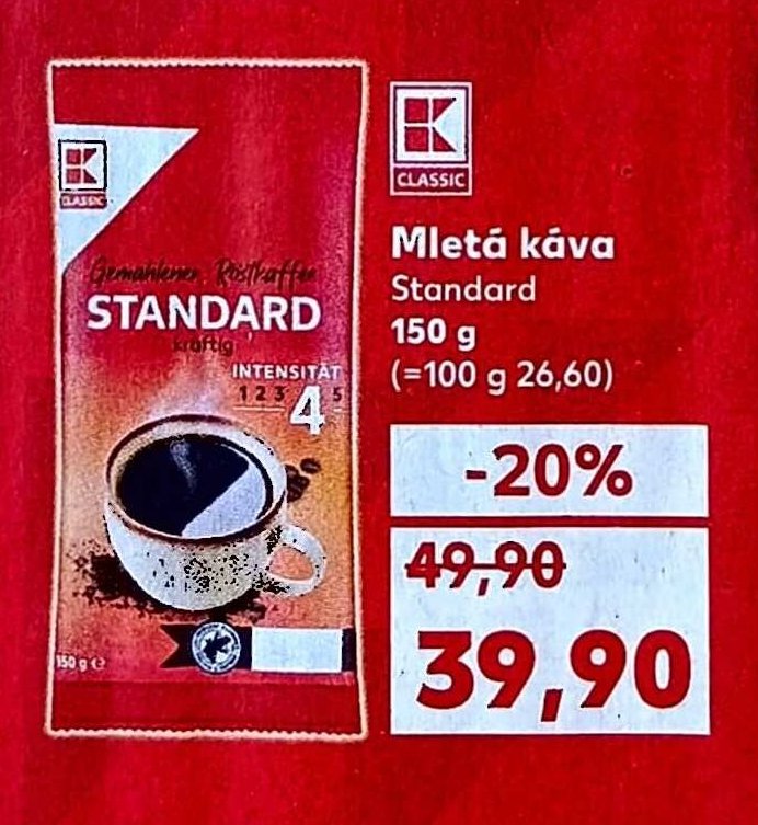 Mletá káva Standard