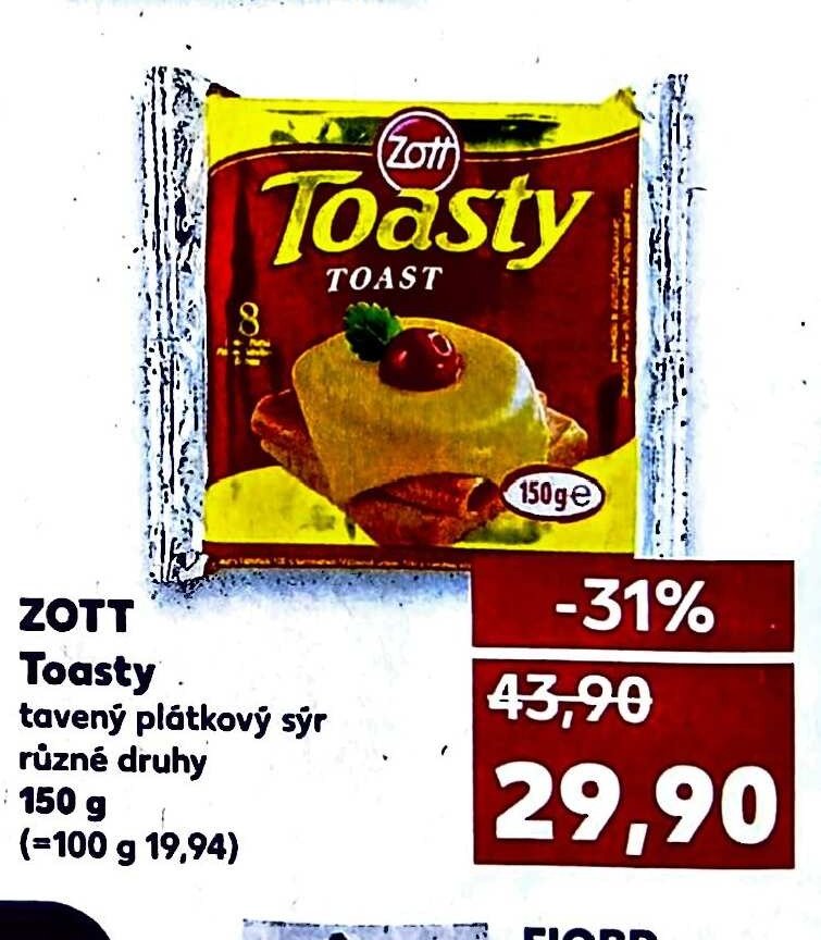 ZOTT Toasty tavený plátkový sýr
