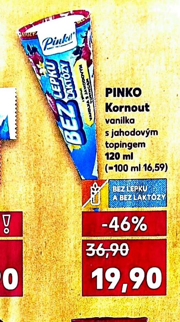 PINKO Kornout vanilka s jahodovým topingem