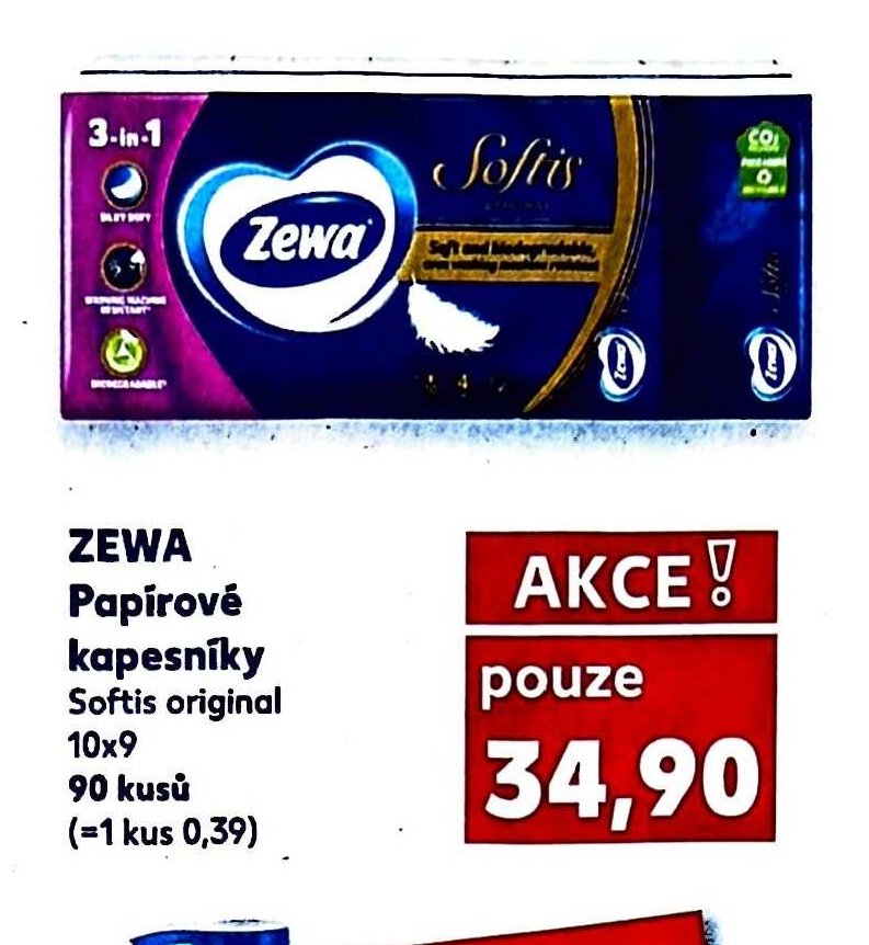 ZEWA Papírové kapesníky Softis original