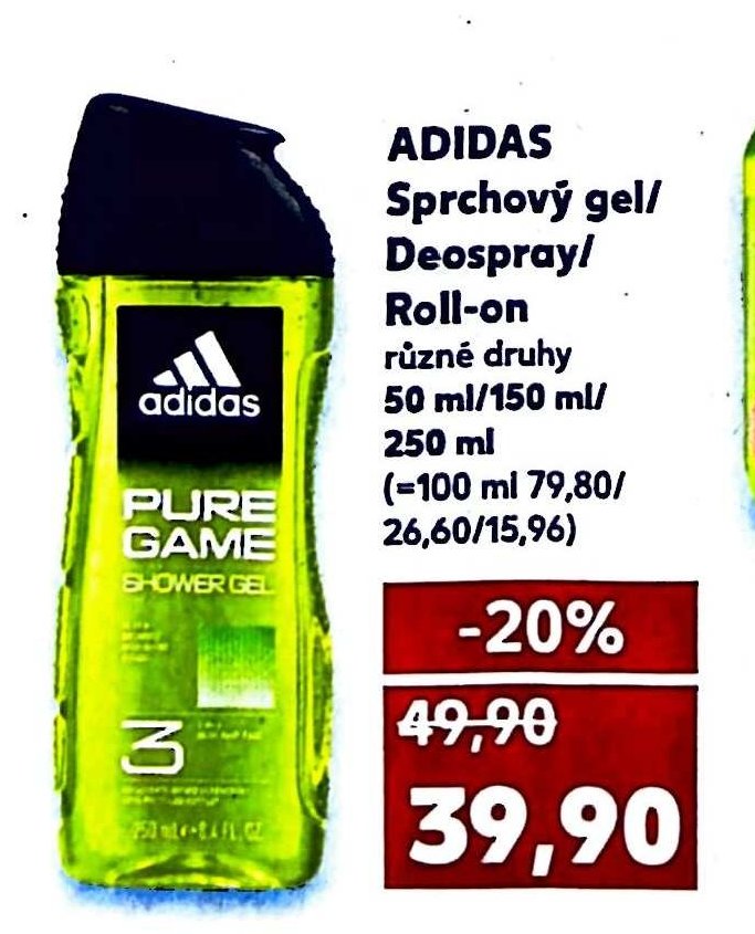 ADIDAS Sprchový gel/Deospray/Roll-on
