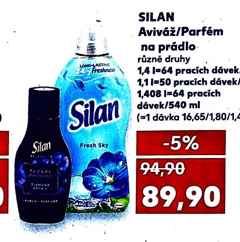 Silan aviváž/parfém na prádlo 1,4 l/1,1 l