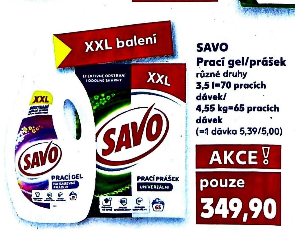 Savo prací gel/prášek 3,5 l
