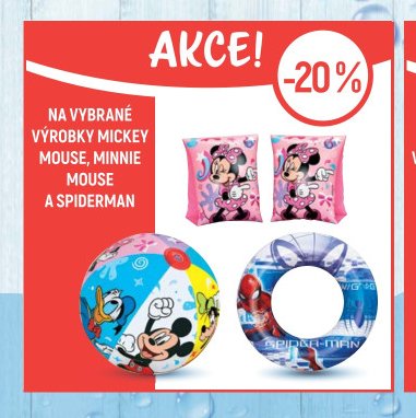 Produkty Mickey Mouse, Minnie Mouse, Spiderman