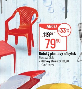Dětský plastový nábytek