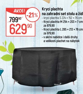 Krycí plachta na zahradní set stolu a židle