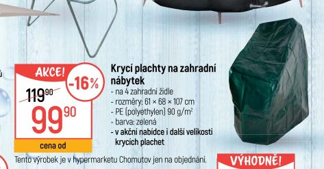 Krycí plachty na zahradní nábytek