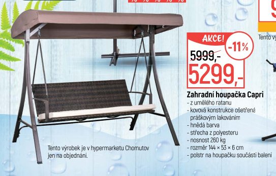 Zahradní houpačka Capri