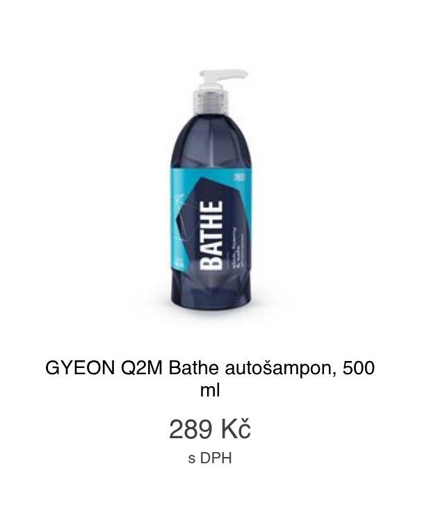 GYEON Q2M Bathe autošampon, 500 ml