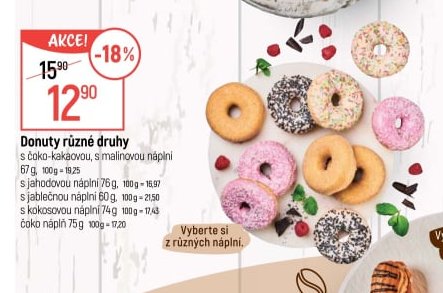Donuty různé druhy