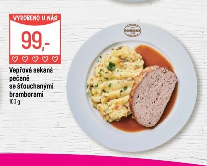 Vepřová sekaná pečeně se šťouchanými bramborami