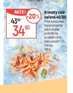 Krevety celé vařené 40/60