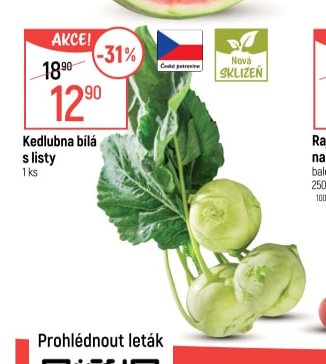 Kedlubna bílá s listy
