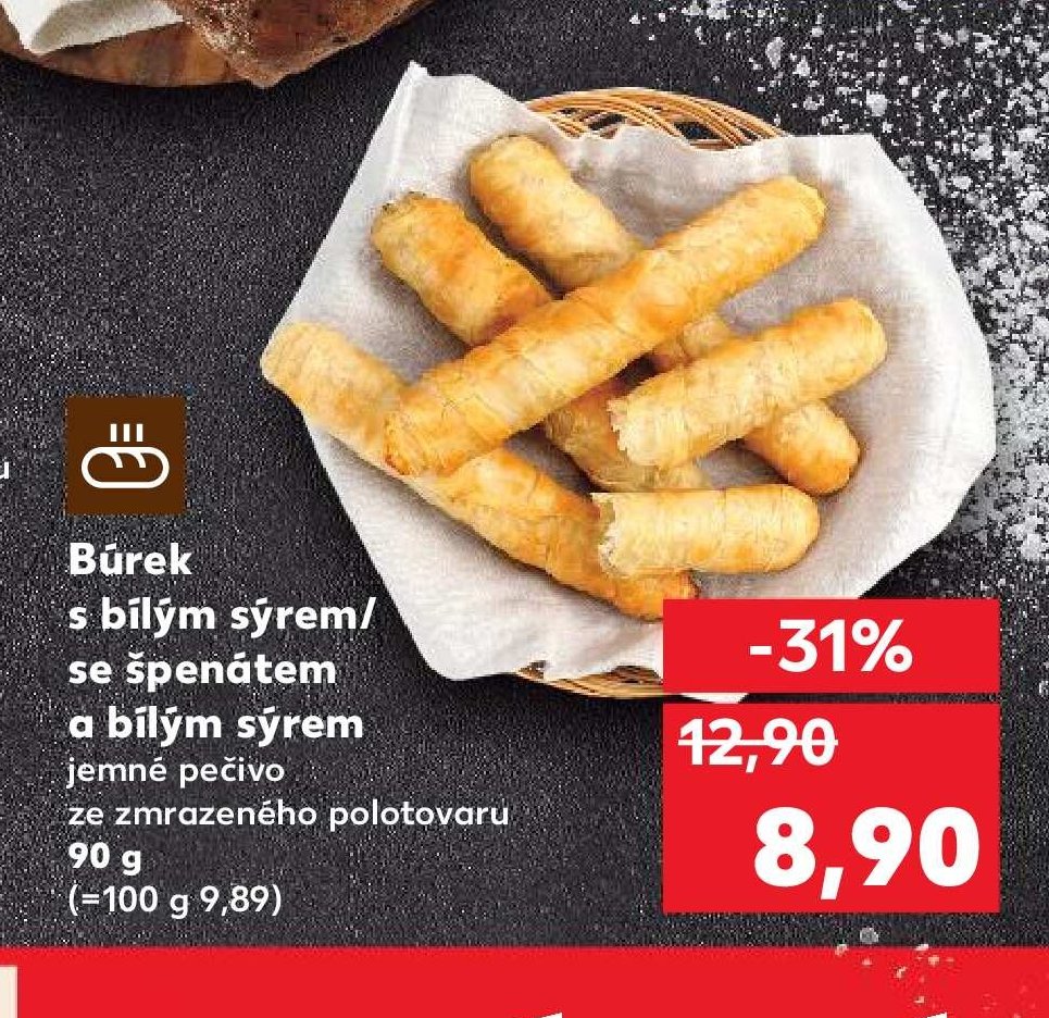 Bůrek s bílým sýrem/se špenátem a bílým sýrem