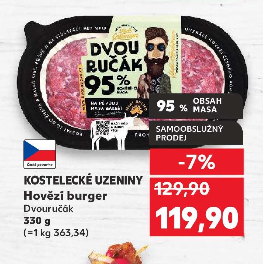 Kostelecké uzeniny Hovězí burger