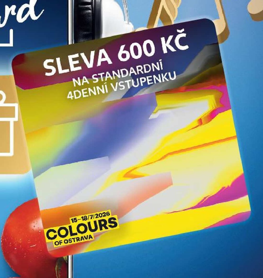 Sleva 600 Kč na standardní 4denní vstupenku Colours of Ostrava