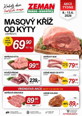 aktuální leták ZEMAN maso - uzeniny 8.6.2026-13.6.2026