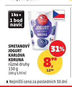 Smetanový jogurt Karlova Koruna 150 g