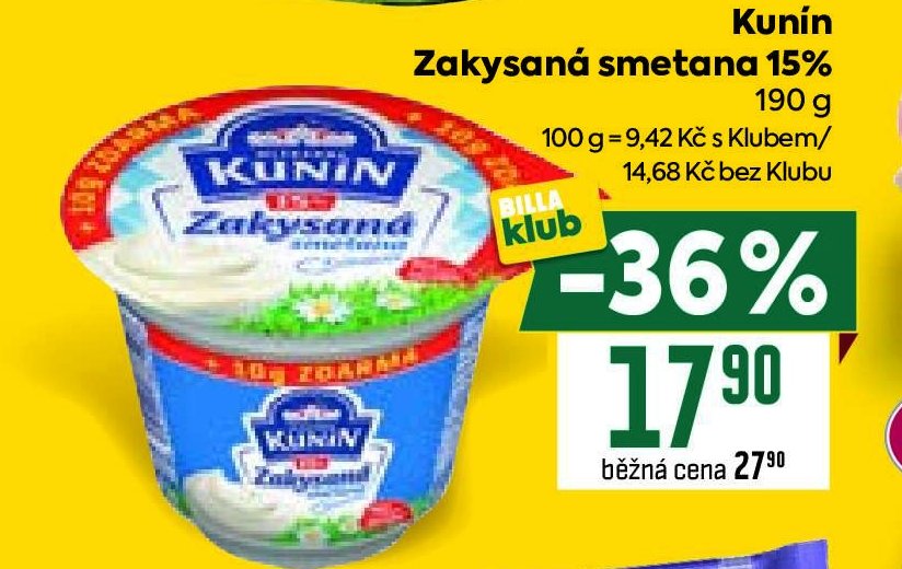 Kunín Zakysaná smetana 190 g