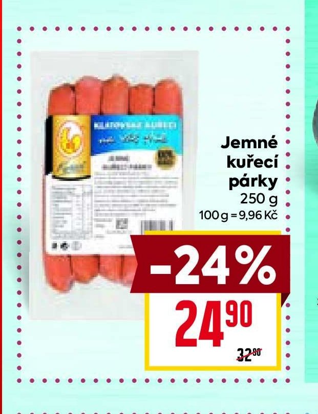 Jemné kuřecí párky 250 g