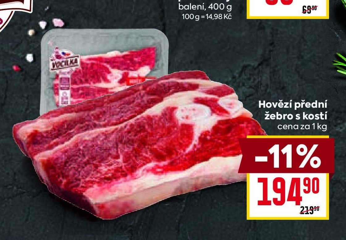 Hovězí přední žebro s kostí