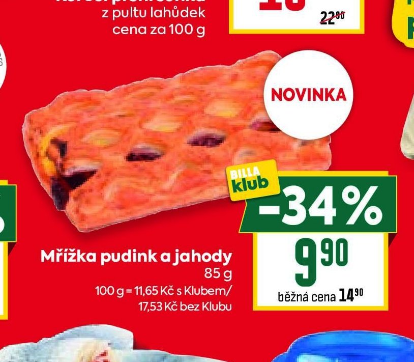 Mřížka pudink a jahody