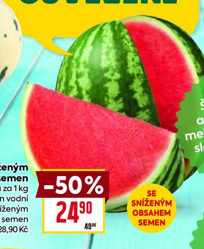Meloun vodní se sníženým obsahem semen