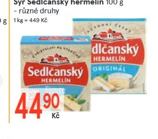 Sýr Sedlčanský hermelín 100 g – různé druhy