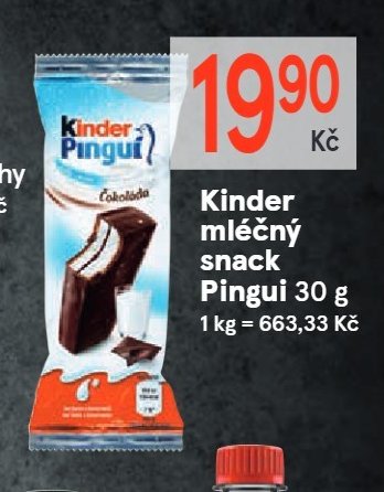 Kinder mléčný snack Pingui 30 g