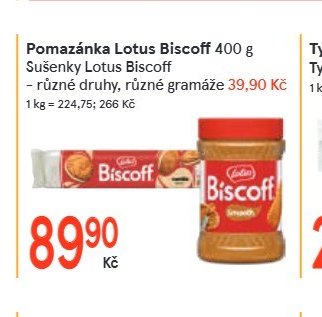 Pomazánka Lotus Biscoff 400 g, Sušenky Lotus Biscoff