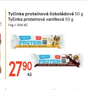 Tyčinka proteinová čokoládová 50 g, Tyčinka proteinová vanilková 50 g