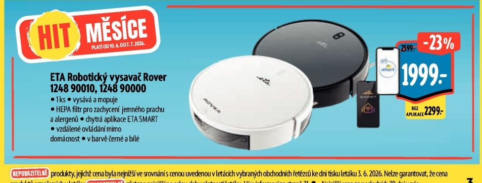 ETA Robotický vysavač Rover