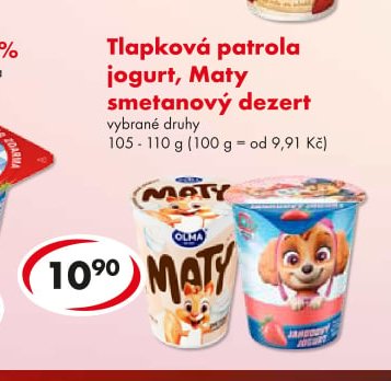 Tlapková patrola jogurt, Maty smetanový dezert