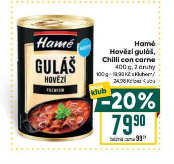 Hamé Hovězí guláš, Chilli con carne