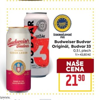 Budweiser Budvar Originál, Budvar 33 0,5 l
