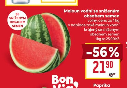 Meloun vodní se sníženým obsahem semen