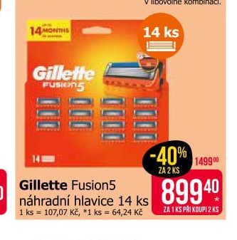 Gillette Fusion5 náhradní hlavice 14 ks