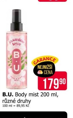 B.U. Body mist 200 ml, různé druhy