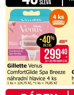 Gillette Venus ComfortGlide Spa Breeze náhradní hlavice 4 ks