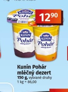 Kunín Pohár mléčný dezert