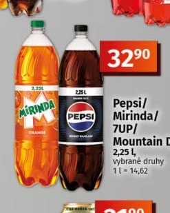 Pepsi/Mirinda/7UP/Mountain Dew 2,25 l