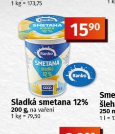 Sladká smetana 12%
